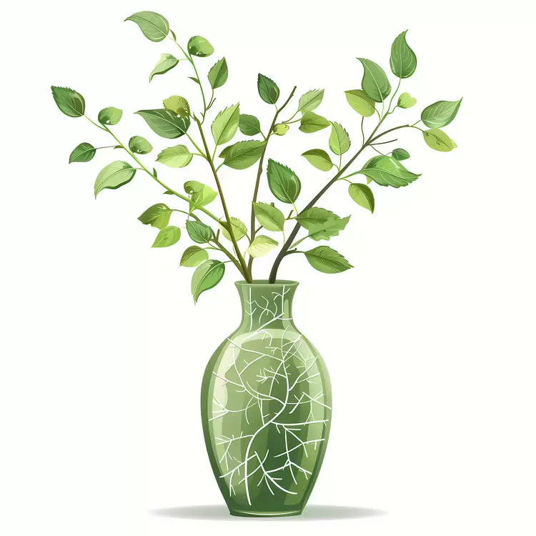 organic Green Vase earthy distressed plants growing out of vase