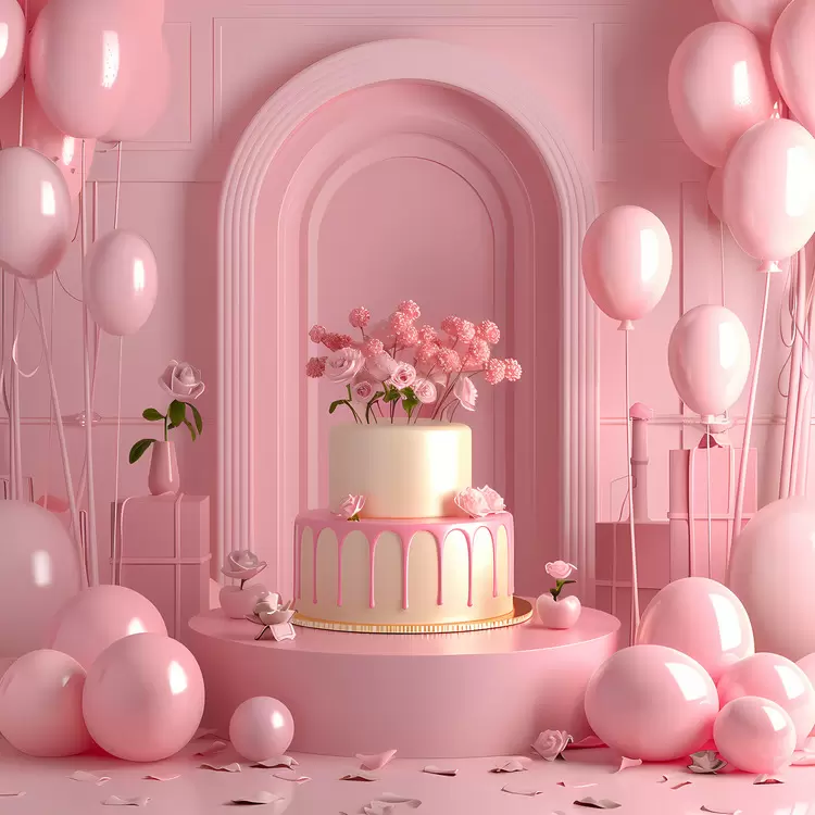 balloons pink decoration birthday party