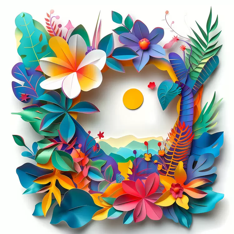 Summer Begins flora papyrus ornate vibrant