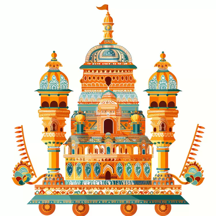 Religious symbol Colorful artwork Ornate design Hindu temple Cultural heritage