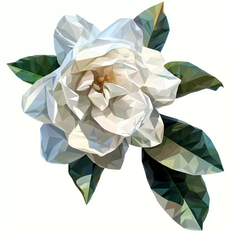 low poly art white artwork floral design high contrast