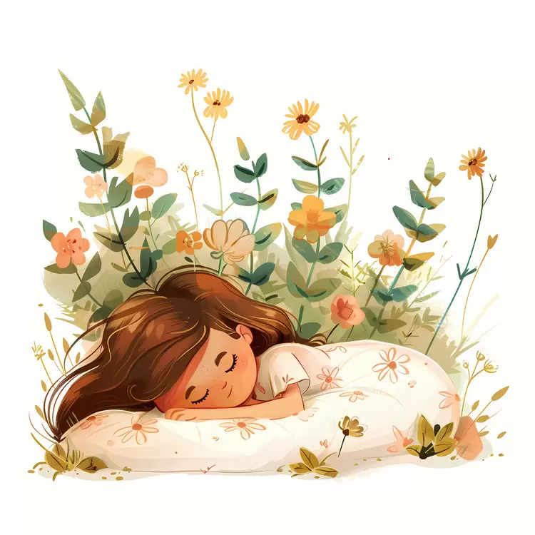 Sweet dreams in the meadow summer Softness of nature Ethereal garden scene nap