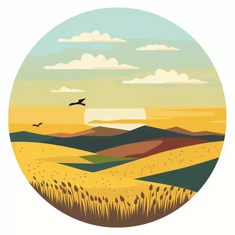 landscape sunset meadow sky