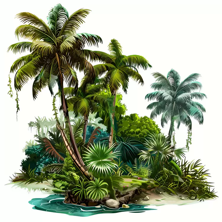 green island jungle vegetation tropical