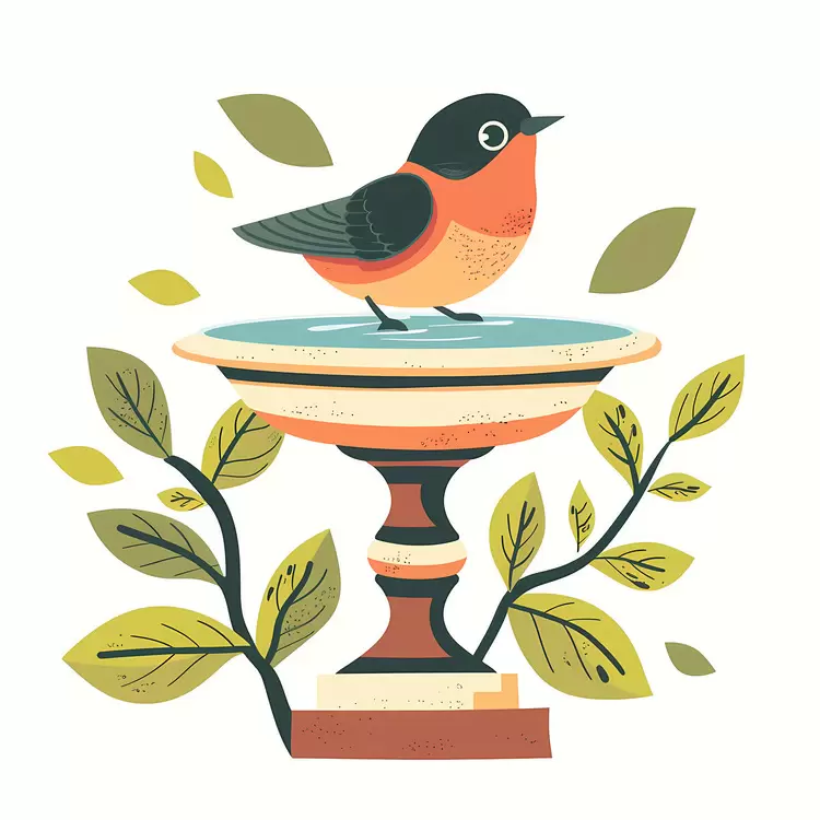bamboo plant greenery Bird Bath fountain