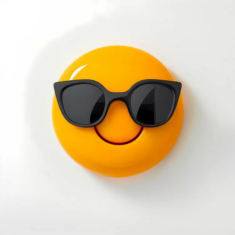 Sensible Expression Glossy Happy face emoji