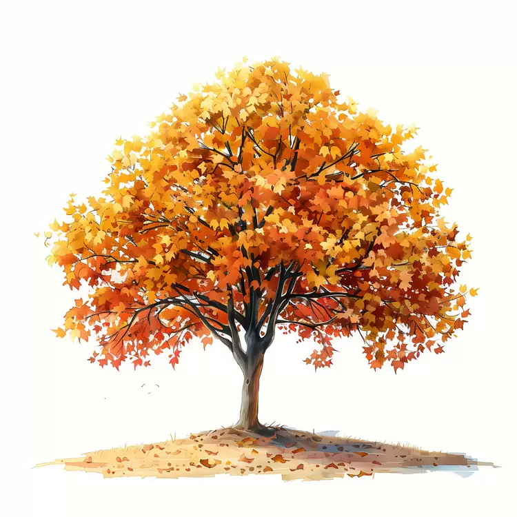 Orange Red Scene Fall Colors