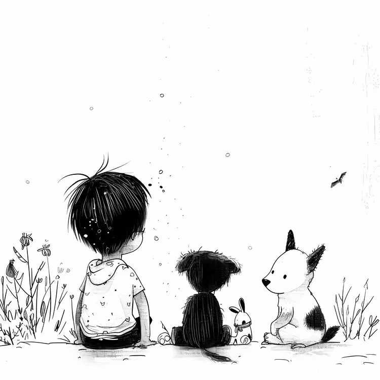 cats kids girls artwork pets