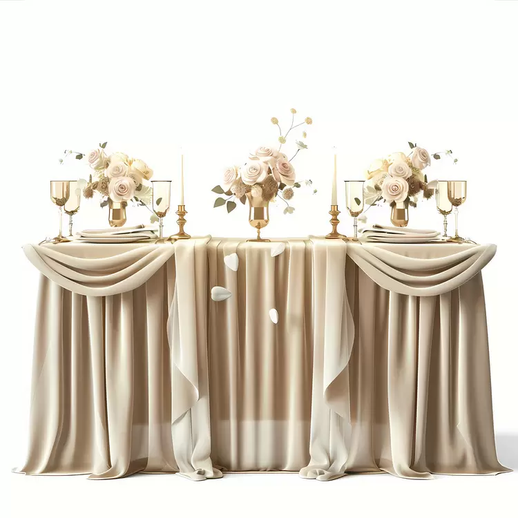 fancy rose for  : gold wedding tablecloth