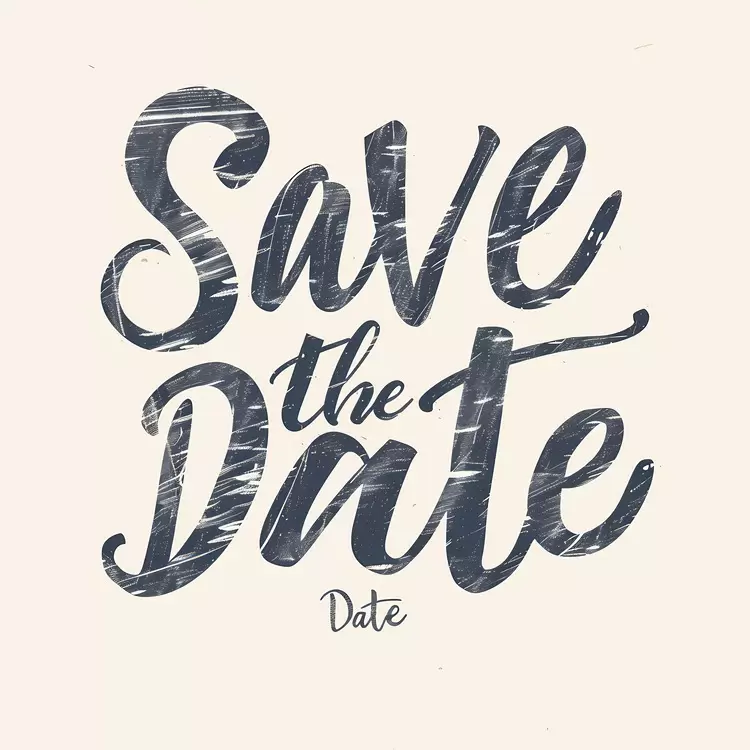rustic design personalized unique design vintage lettering save the date