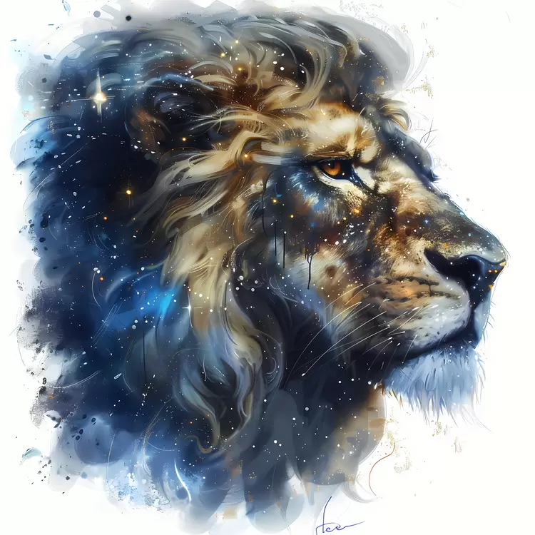 Lion Lonely Colorful Sadness Sky