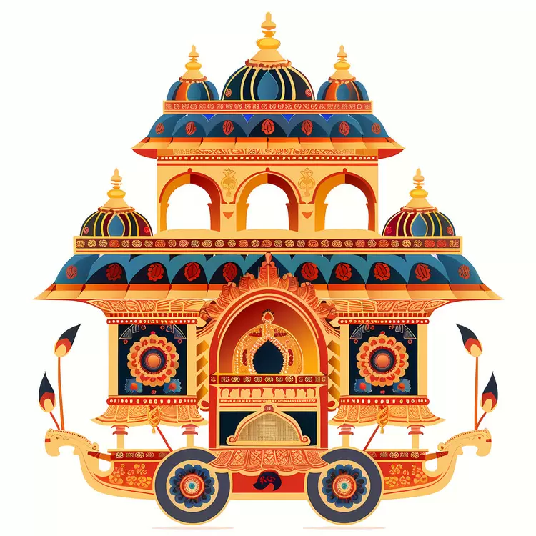ornate vehicle Rath Yatra elegant carriage golden carriage magnificent wagon