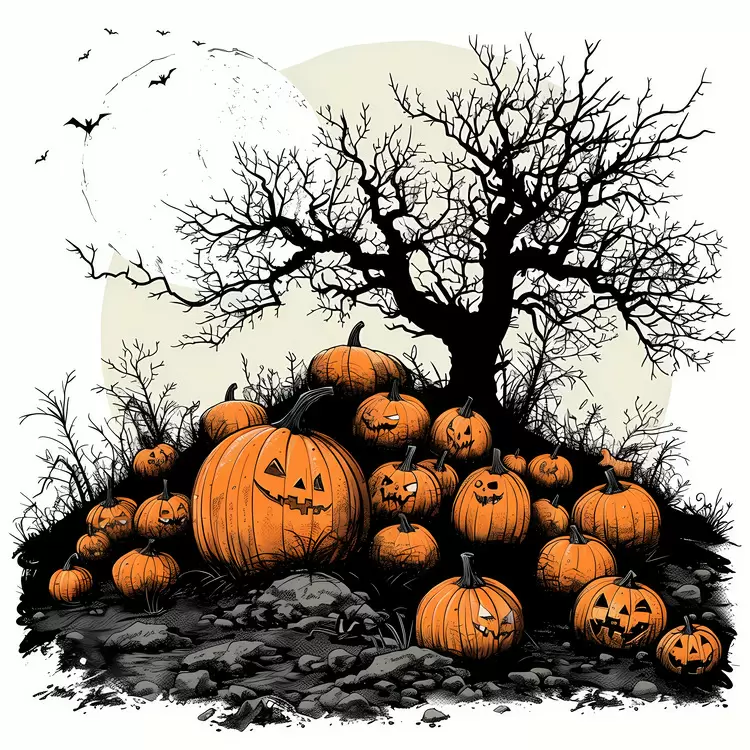 pumpkin patch Night Creepy Haunted