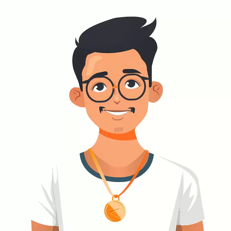 asian man tattoo medal necklace glasses
