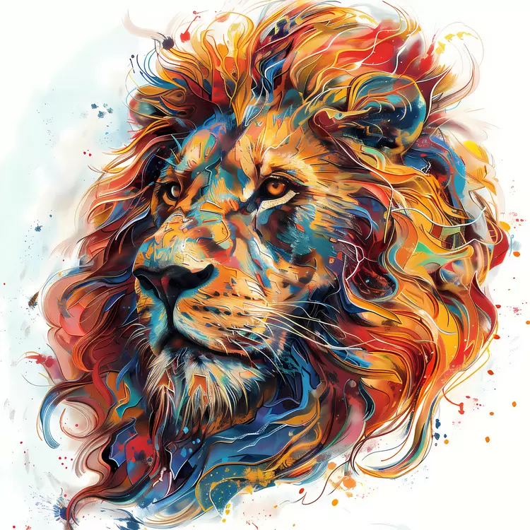 Leo abstract colorful artistic painting