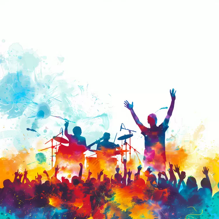 live shows concert crowd drums keyboard