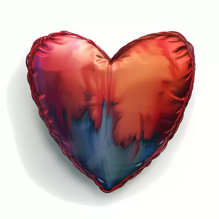 artistic heart shape red passion painting on canvas