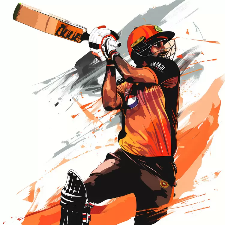 brushstroke Cricket player team sport ball game