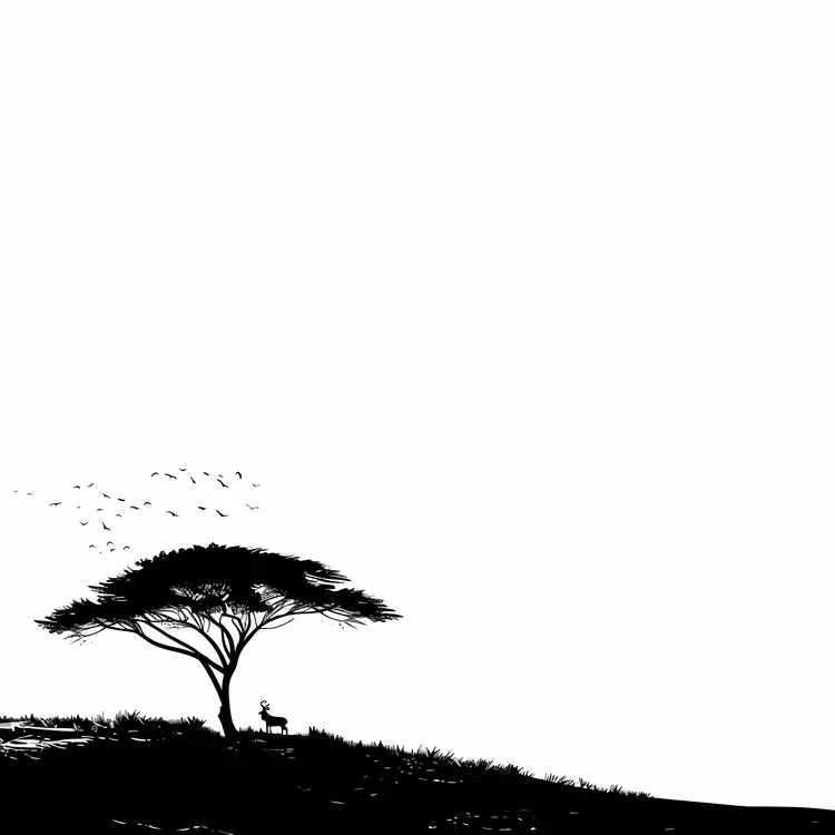 silhouette of tree against sky nature scene lone tree on hill natural landscape monochromatic