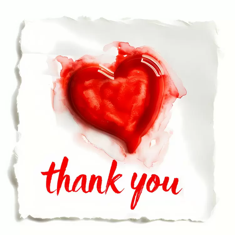 paper watercolor heart thank you painting