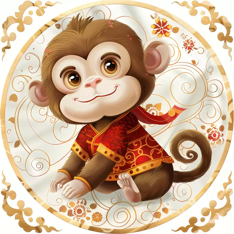 year of the monkey mandarin style celebration new year Chinese Zodiacs