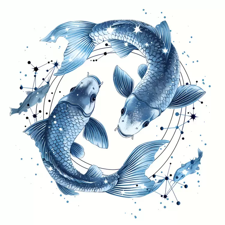 aquatic animals Pisces hand painted art sea creatures watercolor illustration