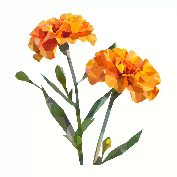 low poly flower artistic rendering digital art minimalism