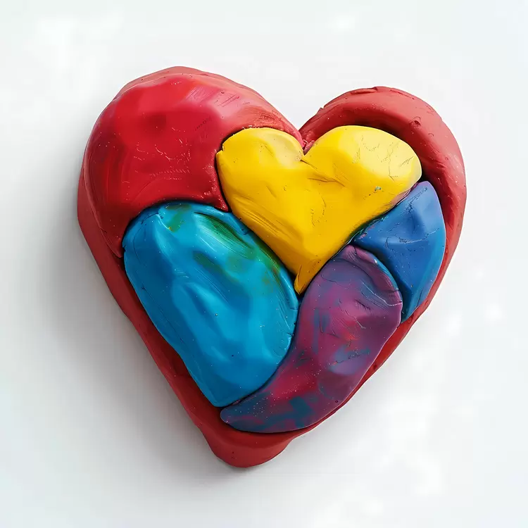 love heart Clay Heart Piece of Art Abstract Handmade