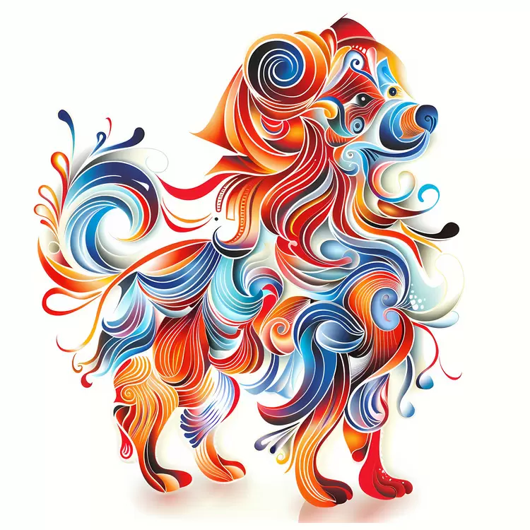 psychedelic splashy colorful Chinese Zodiacs whimsical