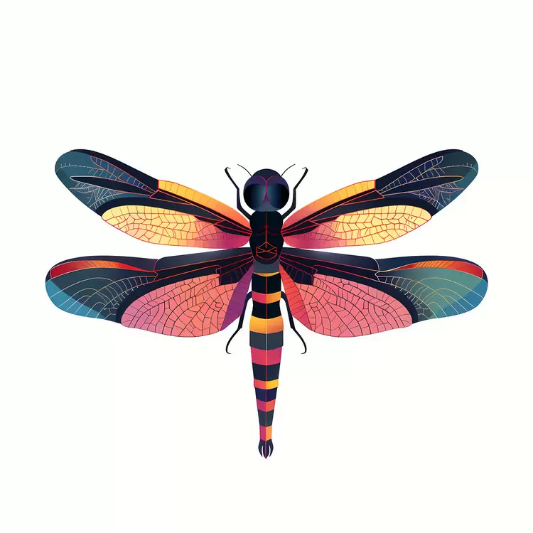 Dragonfly nature flying colorful art