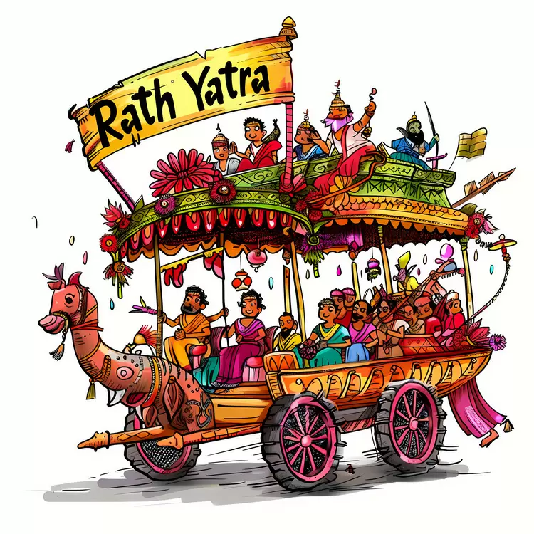 people animation ratha celebration colorful