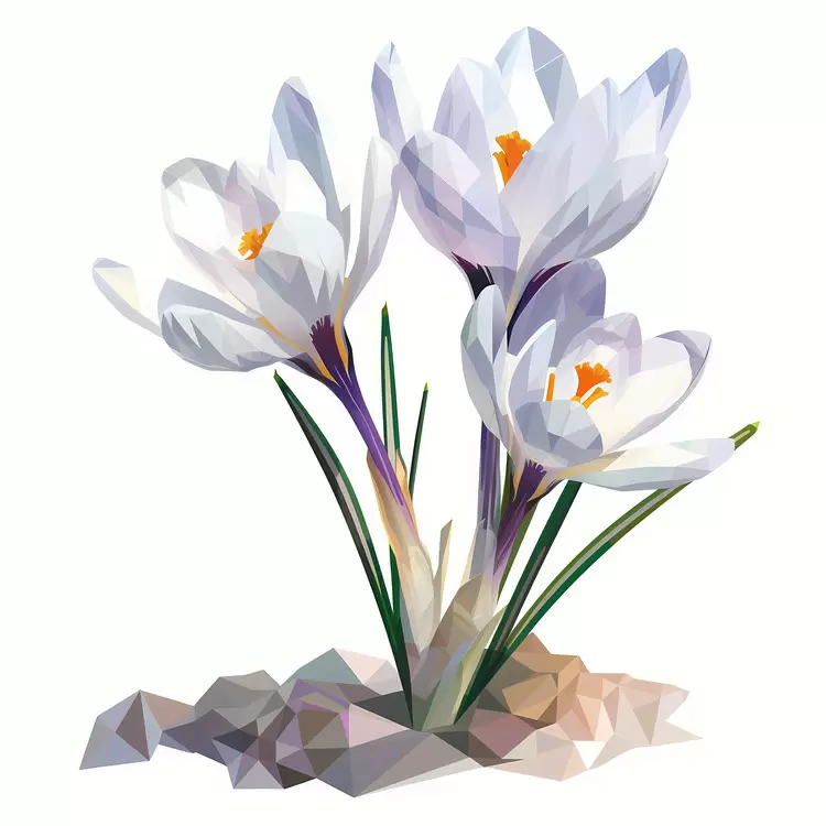 Low Polygonal Art Nature Flowers Simple Subtle