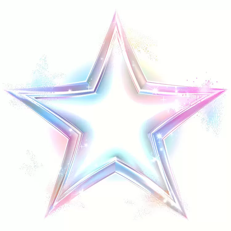 Painted Metallic star Colorful