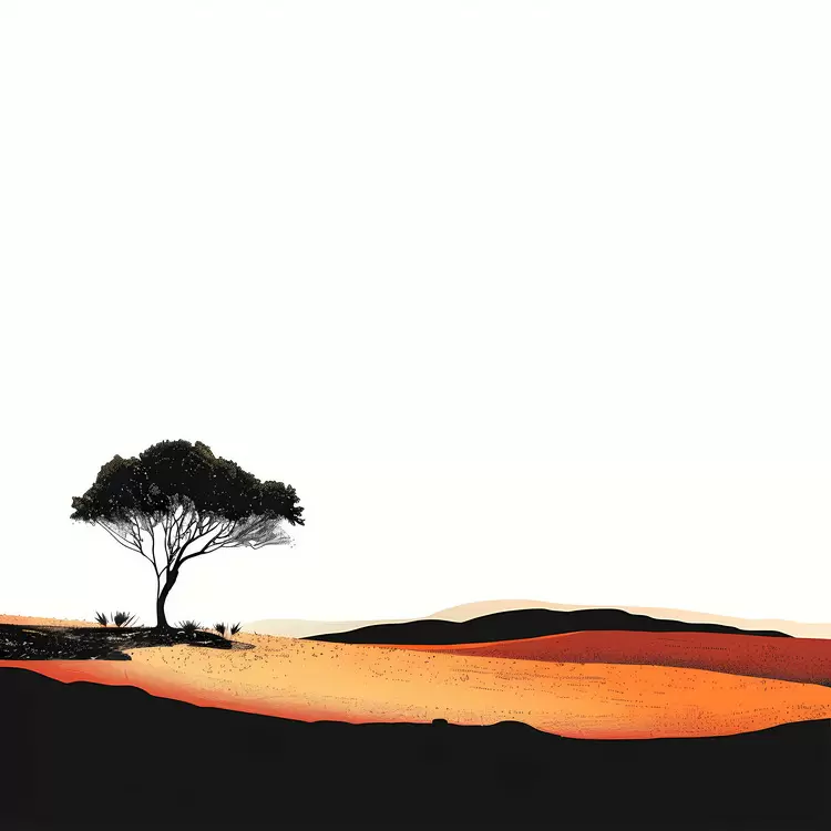 empty desert tree sky peaceful