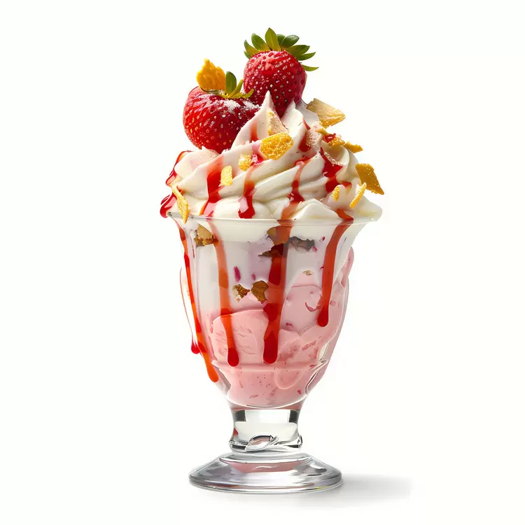 Glass Sauce Strawberry Cream Fruity