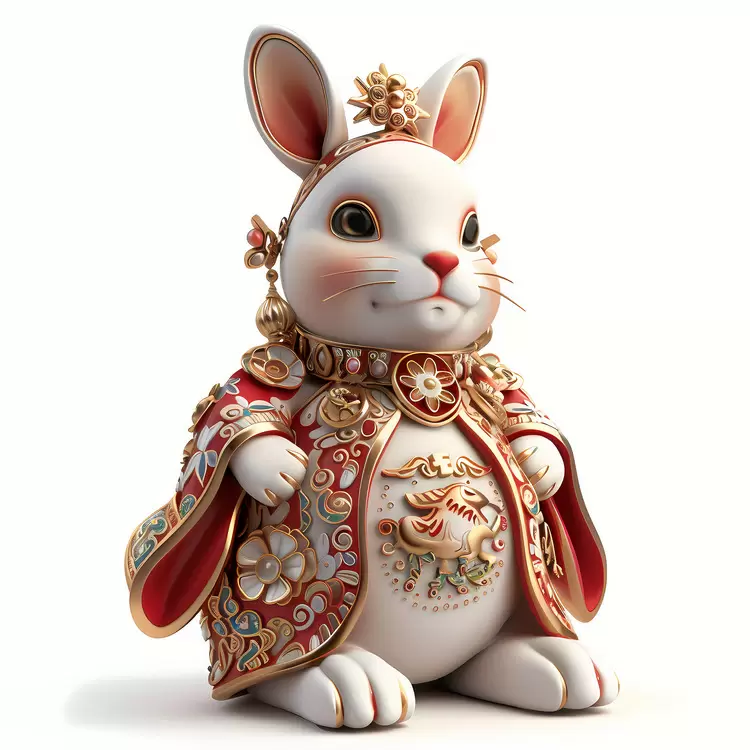 chinese colorful exquisite carved rabbit
