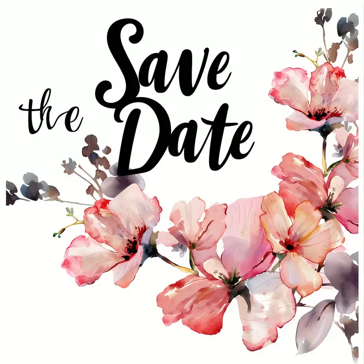 feminine Save the Date special watercolor vibrant