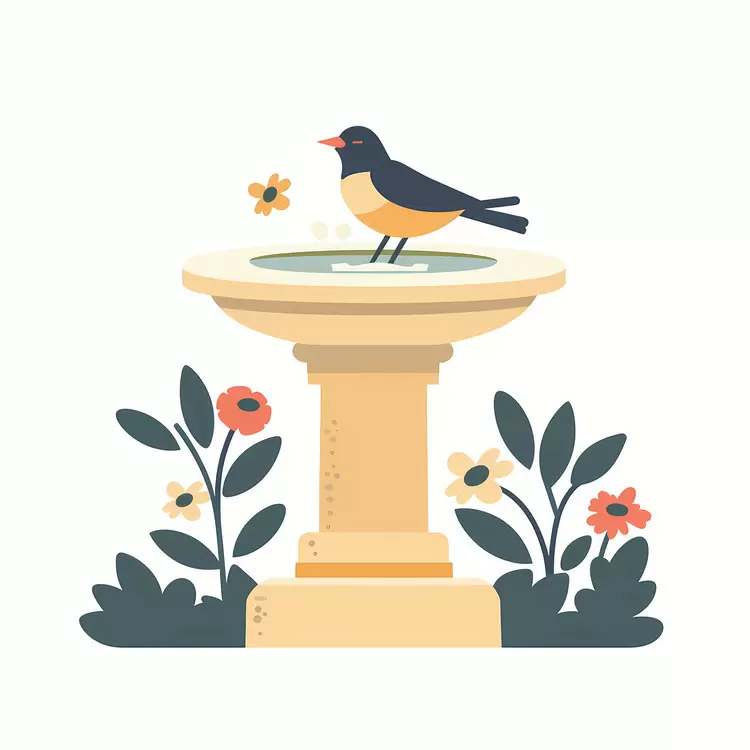 pond garden blue sky fountain