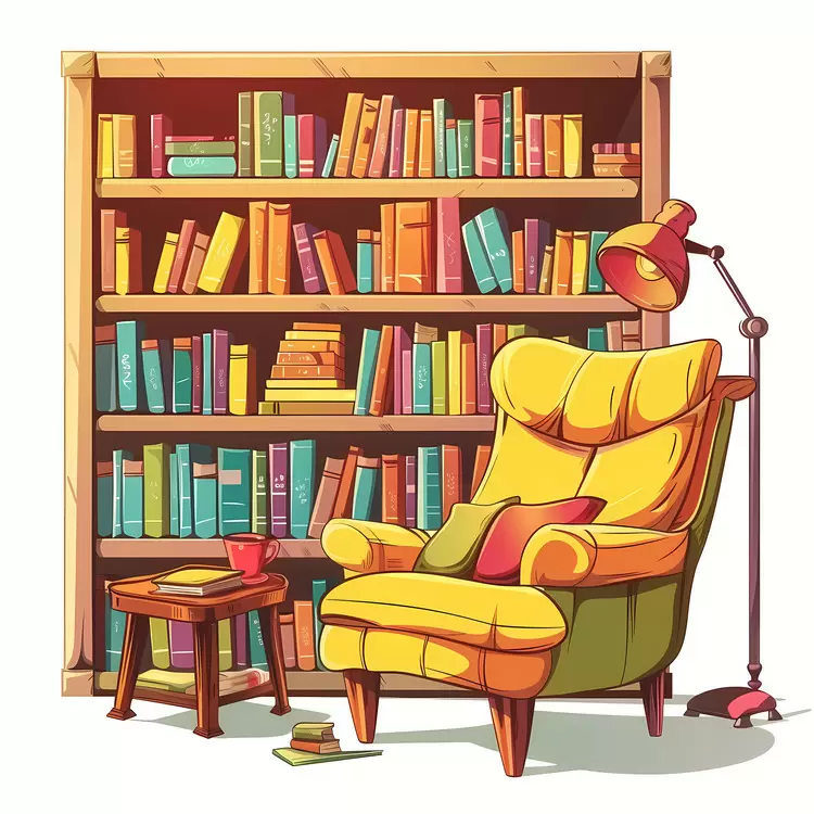 floor lamp cartoon red and white pillows warm book