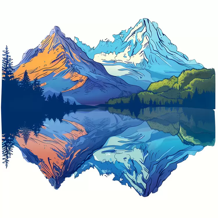 Mountainscape Reflection Sky Trees