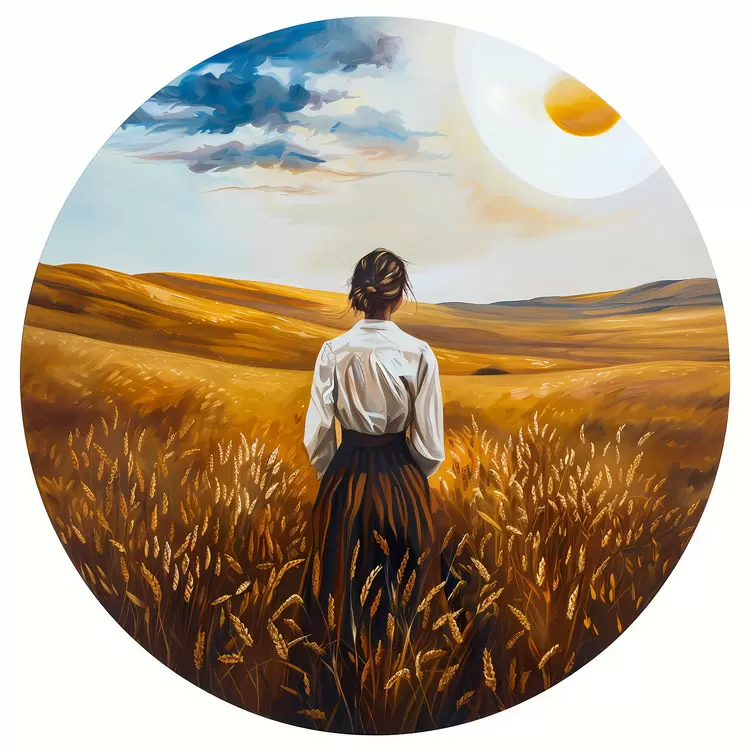 Prairie artistic painting scenic landscape farm field