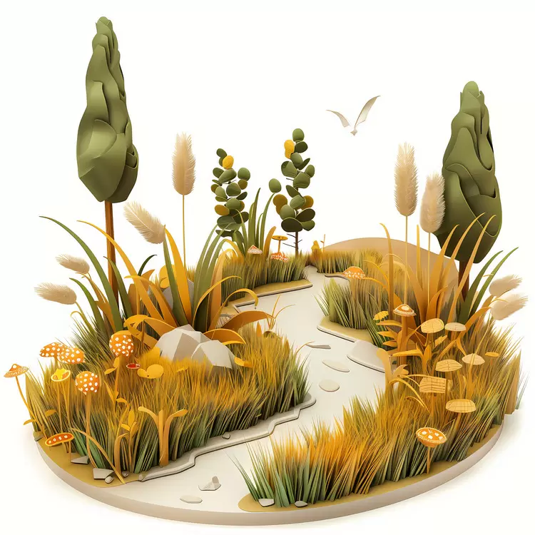 Realistic scene Autumn scenery Outdoor space Nature inspired design Landscape