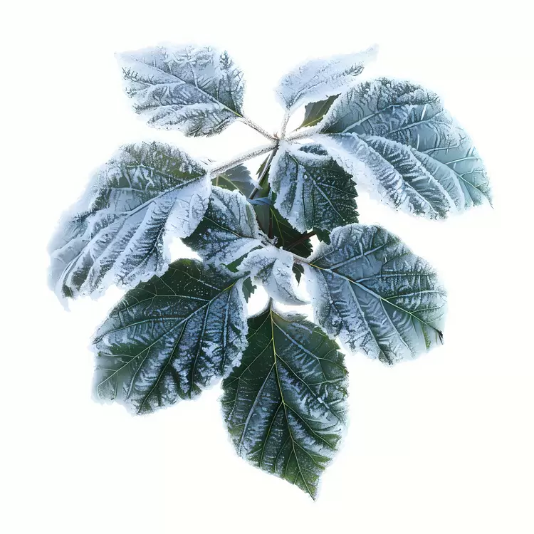 Rustic Botanical Leaves frost Plant