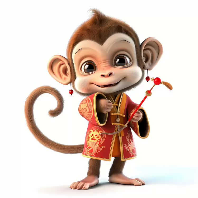 Happy monkey chinese costume Chinese New Year Chinese Zodiacs Colorful