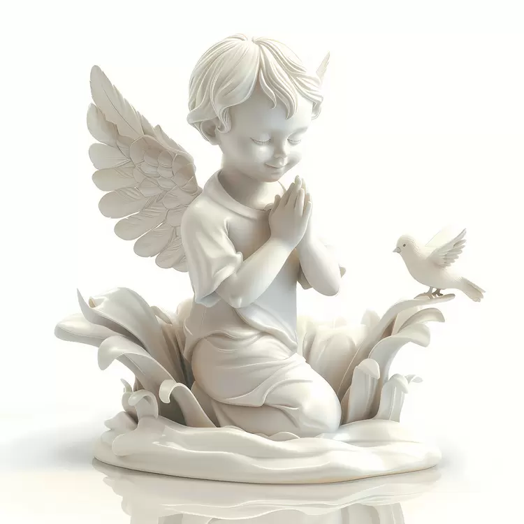 Sculpture Angels Praying figures Artistic renditions Baptism