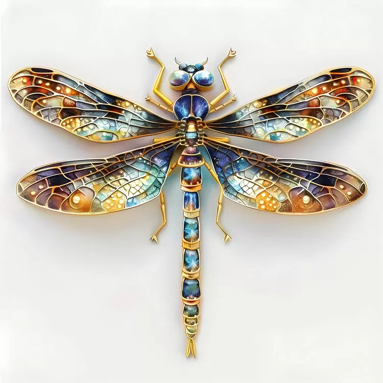 intricate dragonfly iridescent delicate