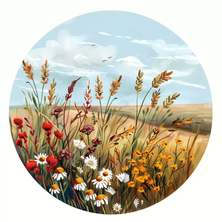 pink Prairie sunflowers field colors
