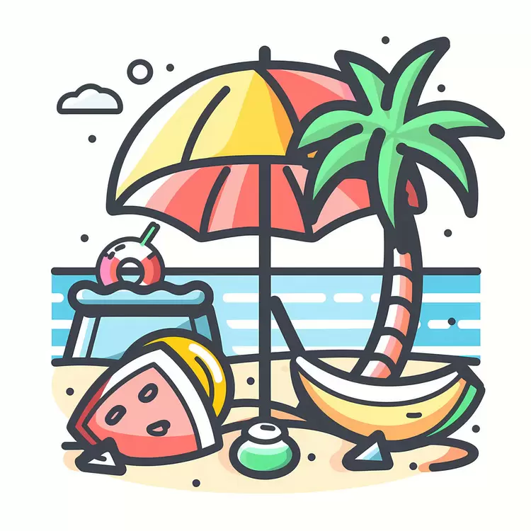 waves water melon coconut umbrella resort