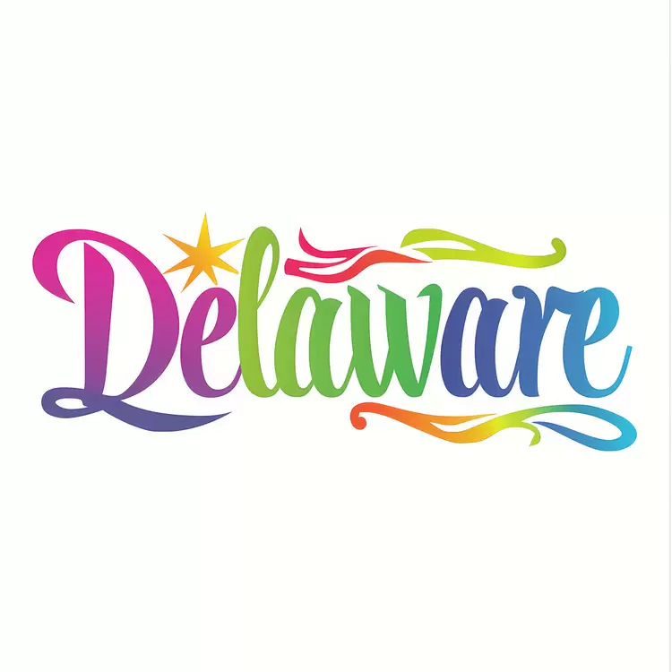 Delaware colorful text cheerful multicolored playful