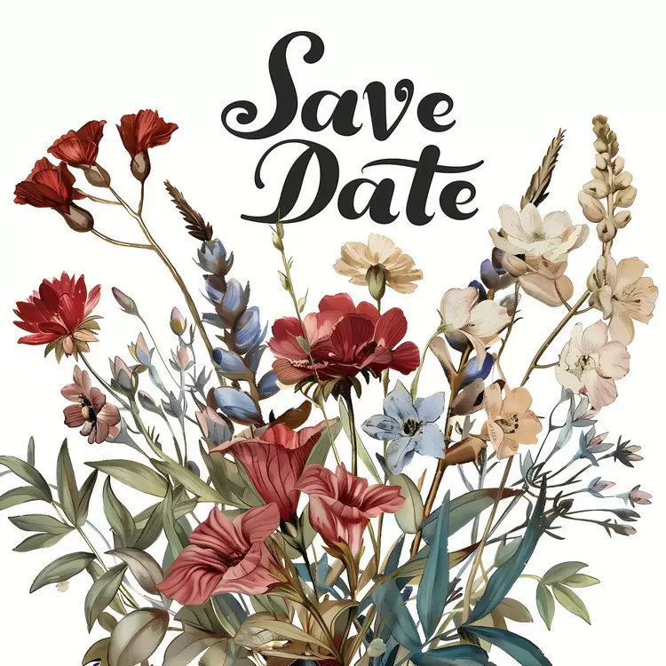 colorful wildflowers floral arrangement natural watercolor